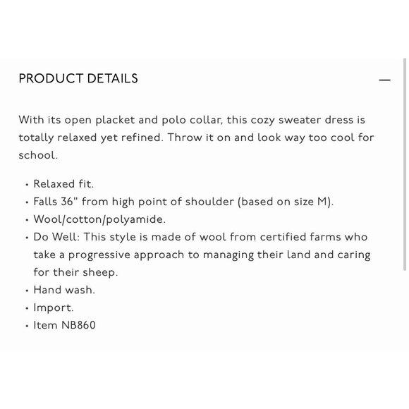 MADEWELL Polo Sweater Tunic Dress Tan Extra Large XL NB860 Neutral Minimalist - Picture 7 of 7